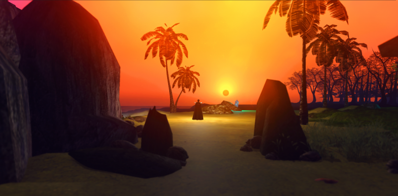 An exile can still enjoy the sunset on Narumer...