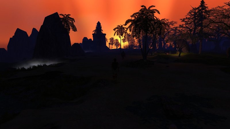 Walking towards the sunset