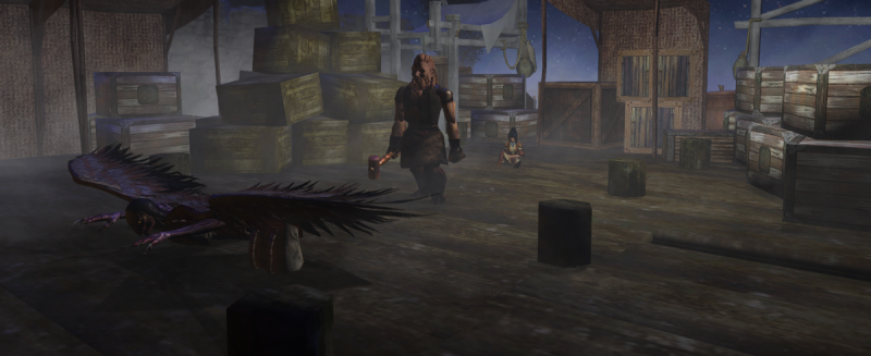 Thrain saving Syslica from a Harpy