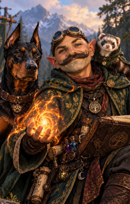 Gnome Mage Shepherd with pets